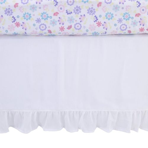  NoJo Aztec Mix & Match Nursery Crib Bedskirt/Dust Ruffle with Embroidered Trim, Navy