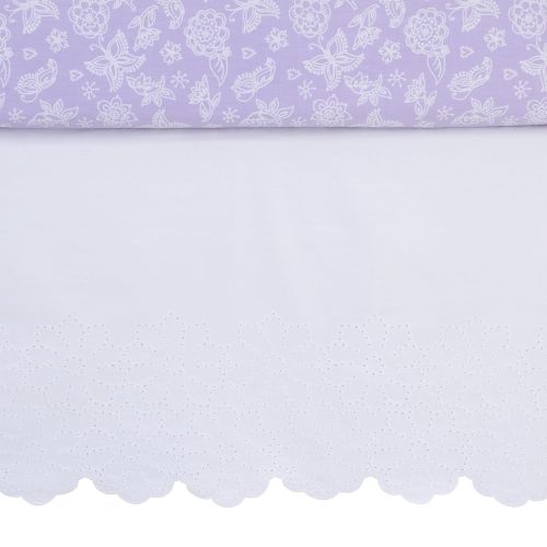  NoJo Aztec Mix & Match Nursery Crib Bedskirt/Dust Ruffle with Embroidered Trim, Navy