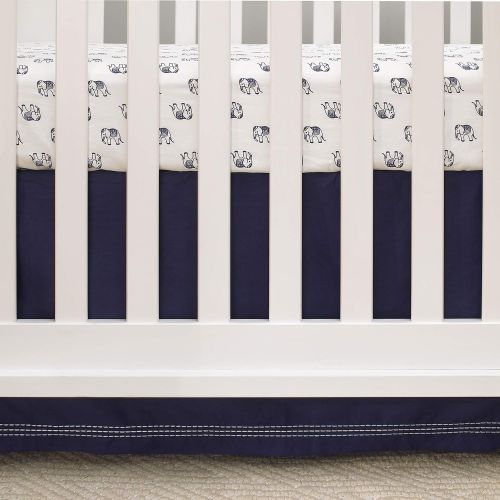  NoJo Aztec Mix & Match Nursery Crib Bedskirt/Dust Ruffle with Embroidered Trim, Navy