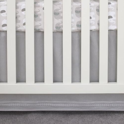  NoJo Aztec Mix & Match Nursery Crib Bedskirt/Dust Ruffle with Embroidered Trim, Navy