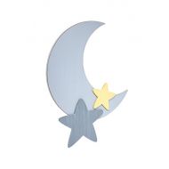 Little Love by NoJo Separates Collection Star and Moon Shaped Wall Art, Grey