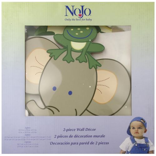  Nojo 2 Piece Wooden Wall Art, Jungle Babies