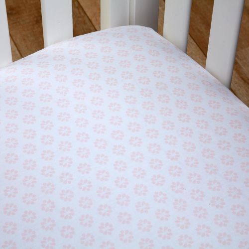  NoJo Chantilly 4 Piece Nursery Crib Bedding Set, Pink, White