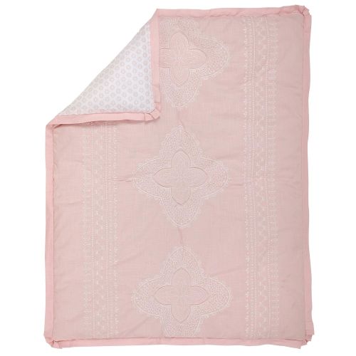  NoJo Chantilly 4 Piece Nursery Crib Bedding Set, Pink, White