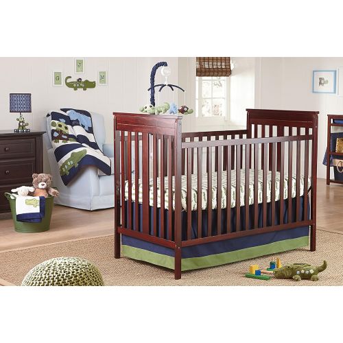  NoJo Aztec Forest 4 Piece Nursery Crib Bedding Set - Appliqued Comforter, 100% Cotton Crib Sheet, Dust Ruffle, and Nursery Organizer, Navy, Tan, Ivory, Mint