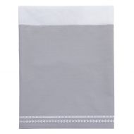 NoJo Aztec Mix & Match Nursery Crib Bedskirt/Dust Ruffle with Embroidered Trim, Grey