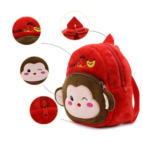  NoSayB Baby Cartoon Small Toddler Backpack,Kid Bag Soft Stuffed Animal Cartoon Safety Anti-lost Strap Rucksack