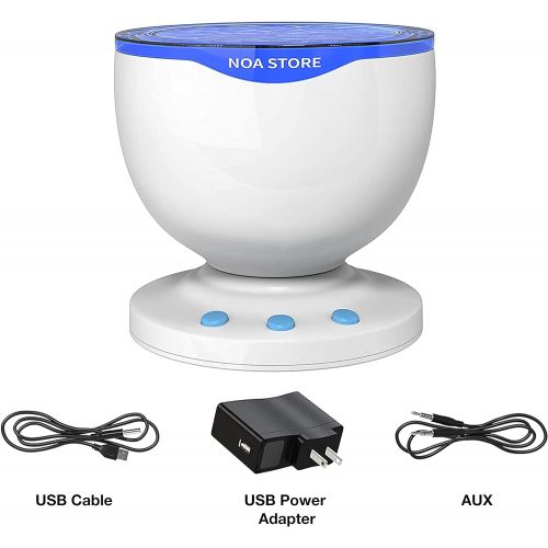  [아마존베스트]Noa Calming Autism Sensory LED Light Projector Toy Relax Blue Night Music Projection