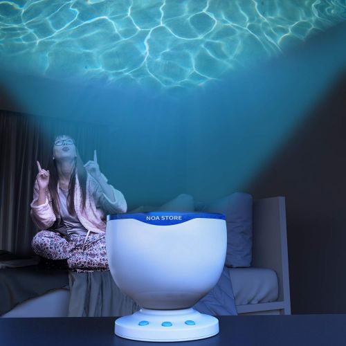  [아마존베스트]Noa Calming Autism Sensory LED Light Projector Toy Relax Blue Night Music Projection