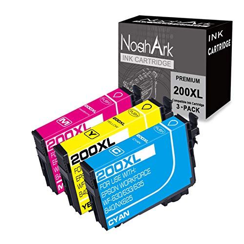  NoahArk 3 Packs 200XL Remanufactured Ink Cartridge Replacement for Epson 200 XL T200XL use for Expression Home XP-200 XP-300 XP-310 XP-400 XP-410 Workforce WF-2520 WF-2530 WF-2540