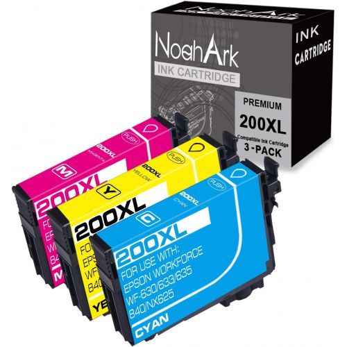 NoahArk 3 Packs 200XL Remanufactured Ink Cartridge Replacement for Epson 200 XL T200XL use for Expression Home XP-200 XP-300 XP-310 XP-400 XP-410 Workforce WF-2520 WF-2530 WF-2540