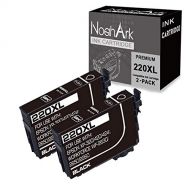 NoahArk 2 Packs 220XL Remanufactured Ink Cartridge Replacement for Epson 220XL 220 XL T220XL High Yeild for Workforce WF-2760 WF-2750 WF-2630 WF-2650 WF-2660 XP-320 XP-420 (2 Black
