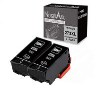 NoahArk 2 Packs 273XL Remanufacture Ink Cartridge Replacement for Epson 273XL 273 XL T273XL for Expression Premium XP-520 XP-800 XP-600 XP-610 XP-620 XP-820 XP-810 Printer(2 Black)