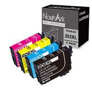 NoahArk 4 Packs 202XL Remanufactured Ink Cartridge Replacement for Epson T202XL 202 XL High Yield for Epson Expression Home XP-5100 Workforce WF-2860 Printer (1 Black, 1 Cyan, 1 Ma