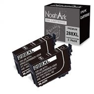 NoahArk 2 Packs 288XL Remanufacture Ink Cartridge Replacement for Epson 288 XL 288XL T288XL for Expression Home XP-430 XP-440 XP-330 XP-340 XP-434 XP-446 Printer (2 Black)