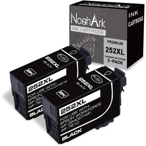  NoahArk 2 Packs 252XL Remanufactured Ink Cartridge Replacement for Epson T252XL 252 XL for Workforce WF-3630 WF-3640 WF-7610 WF-7620 WF-7110 WF-3620 WF-7210 WF-7710 WF-7720 Printer