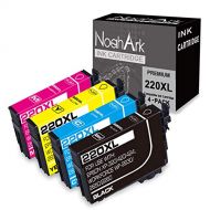 NoahArk 4 Packs 220XL Remanufactured Ink Cartridge Replacement for Epson 220 XL T220XL High Yield for Workforce WF-2760 WF-2750 WF-2630 WF-2650 WF-2660 XP-320 XP-420 (Black, Cyan,