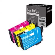 NoahArk 3 Packs 288XL Remanufacture Ink Cartridges Replacement for Epson 288 XL 288XL T288XL for Expression Home XP-430 XP-440 XP-330 XP-340 XP-434 XP-446 Printer (1 Cyan, 1 Magent