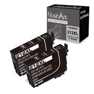 NoahArk 2 Pack 212XL Remanufacture Ink Cartridge Replacement for Epson 212XL 212 T212XL High Yeild for Workforce WF-2830 WF-2850 Expression Home XP-4100 XP-4105 Printer (2 Black)