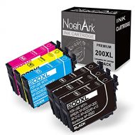 NoahArk 6 Packs 200XL Remanufactured Ink Cartridge Replacement for Epson 200 XL T200XL use for Expression Home XP-200 XP-300 XP-310 XP-400 XP-410 Workforce WF-2520 WF-2530 (3BK/1C/