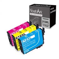 NoahArk 3 Packs 212XL Remanufactured Ink Cartridges Replacement for Epson 212 T212XL 212i High Yield for Workforce WF-2830 WF-2850 Expression Home XP-4100 XP-4105 Printer (Cyan Mag