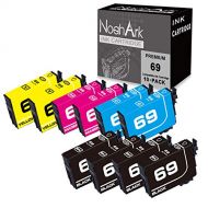 NoahArk 10 Packs T069 Remanufactured Ink Cartridge Replacement for Epson 69 High Yield for Stylus C120 CX5000 CX6000 CX8400 CX9400 NX215 NX305 NX400 NX410 NX415 NX515 Workforce 110