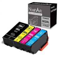 NoahArk 4 Packs 302XL Remanufacture Ink Cartridge Replacement for Epson 302 302XL T302 T302XL use for Epson Expression Premium XP-6000 XP-6100 Printer (1 Black, 1 Cyan, 1 Magenta,