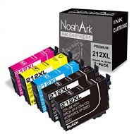 NoahArk 5 Packs 212XL Remanufactured Ink Cartridges Replacement for Epson 212 T212XL High Yield for Workforce WF-2830 WF-2850 Expression Home XP-4100 XP-4105 Printer (Black Cyan Ma