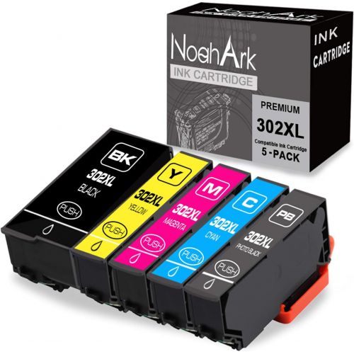  NoahArk 5 Packs 302XL Remanufacture Ink Cartridge Replacement for Epson 302 302XL T302 T302XL use for Epson Expression Premium XP-6000 XP-6100 Printer (Black, Photo Black, Cyan, Ma