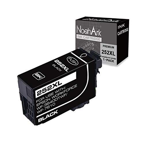  NoahArk Remanufactured Ink Cartridge Replacement for Epson 252XL T252XL 252 XL for Workforce WF-3630 WF-3640 WF-7610 WF-7620 WF-7110 WF-3620 WF-7210 WF-7710 WF-7720 Printer (1 Blac