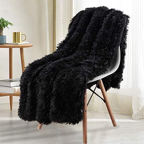  [아마존베스트]Noahas Shaggy Longfur Throw Blanket with Sherpa Warm Underside, Super Soft Cozy Large Plush Fuzzy Faux Fur Blanket, Lightweight and Washable Kids Girls Room Decorative Blanket, 50x