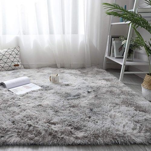  [아마존베스트]Noahas Abstract Shaggy Rug for Bedroom Ultra Soft Fluffy Carpets for Kids Nursery Teens Room Girls Boys Thick Accent Rugs Home Bedrooms Floor Decorative, 4 ft x 6 ft, Dark Blue