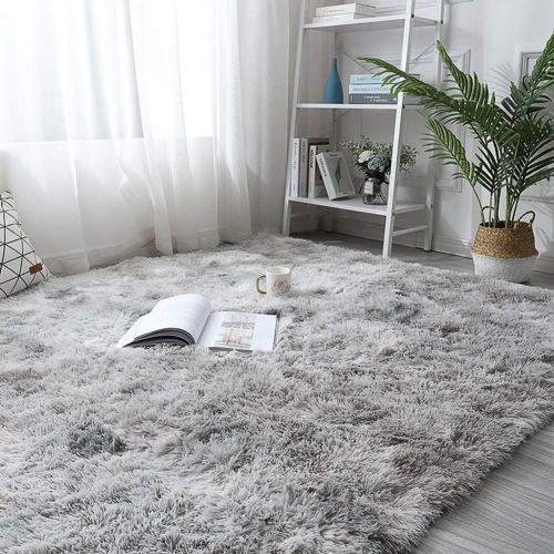  [아마존베스트]Noahas Abstract Shaggy Rug for Bedroom Ultra Soft Fluffy Carpets for Kids Nursery Teens Room Girls Boys Thick Accent Rugs Home Bedrooms Floor Decorative, 4 ft x 6 ft, Dark Blue