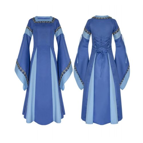  Nobility Baby Womens Renaissance Medieval Royal Vintage Long Sleeved Costume Dress