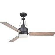 Noble Home LED Ceiling Fan with Remote, 54 Inch Contemporary Design with Removable Light Kit and 3 Reversible Blades Dimmable Indoor Fixture with Quiet Motor, Graphite