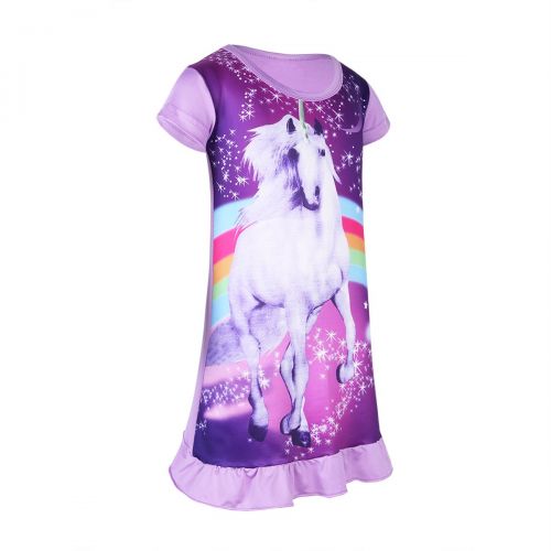  Noblelife Girls Unicorn Costumes Star Rainbow Print Nightgown Nightie Princess Night Dresses