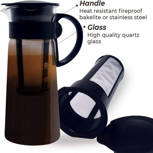  Noblesse Collection Premium Cold Brew Iced Coffee & Iced Tea Maker with Heat Resistant (650ml)