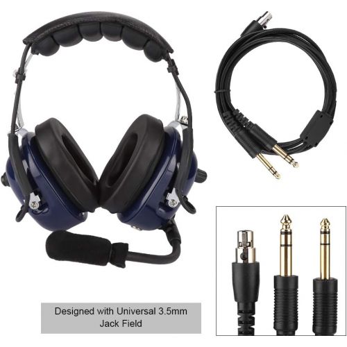  [아마존베스트]-Service-Informationen nobrands Universal Aviation Headset, Dual Plug Pilot Headphone, with 3.5 mm Interface Noise Reduction Headset for Pilots