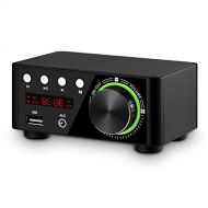 Nobsound 100W Mini Bluetooth 5.0 Power Amplifier Hi-Fi Stereo Class D Audio Amp 2.0 Channel Wireless Receiver Lossless Music Player TF USB Home Speaker (Black)