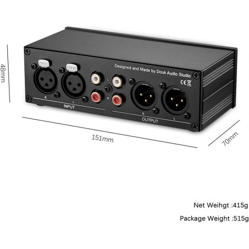  [아마존베스트]Nobsound Mini Fully-Balanced/Single-Ended Passive Preamp; Hi-Fi Pre-Amplifier; XLR/RCA Volume Controller for Active Monitor Speakers (Black)