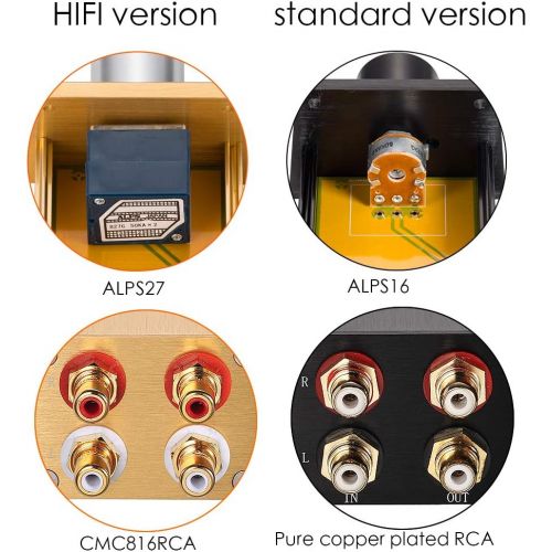  [아마존베스트]Nobsound High Precision Passive Preamp Volume Controller VOL Control HiFi Preamplifier ALPS (RCA&HiFi Version, Black)