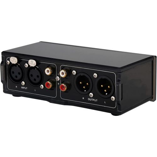  Nobsound Little Bear MC2 Mini Fully-Balanced/Single-Ended Passive Preamp; Hi-Fi Pre-Amplifier; XLR/RCA Volume Controller for Active Monitor Speakers (Black)
