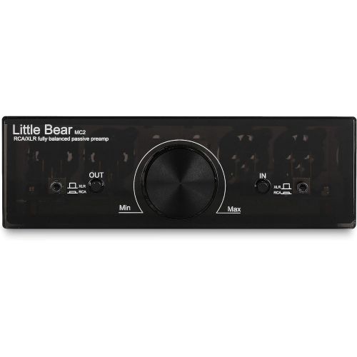  Nobsound Little Bear MC2 Mini Fully-Balanced/Single-Ended Passive Preamp; Hi-Fi Pre-Amplifier; XLR/RCA Volume Controller for Active Monitor Speakers (Black)
