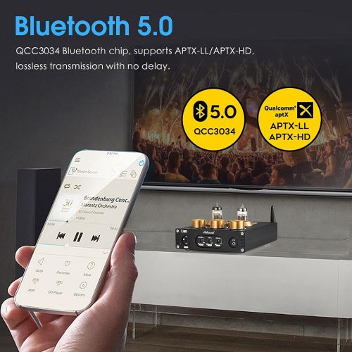  Nobsound Mini Bluetooth Vacuum Tube Preamp USB DAC Headphone Amplifier Receiver APTX-HD