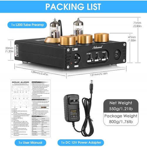  Nobsound Mini Bluetooth Vacuum Tube Preamp USB DAC Headphone Amplifier Receiver APTX-HD