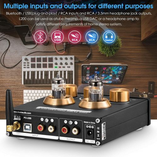  Nobsound Mini Bluetooth Vacuum Tube Preamp USB DAC Headphone Amplifier Receiver APTX-HD