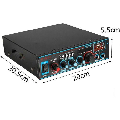  [아마존베스트]-Service-Informationen 800W Bluetooth Car Home Amplifier HiFi Stereo Audio Digital Amp MP3 SD MIC (BT-309A 800W)