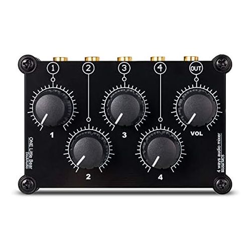  [아마존베스트]Nobsound Little Bear MC5 Mini Portable 4 Channel Line Mixer Live Studio Recording Passive Stereo Audio Mixer Recording Low Noise (No Power Needed)