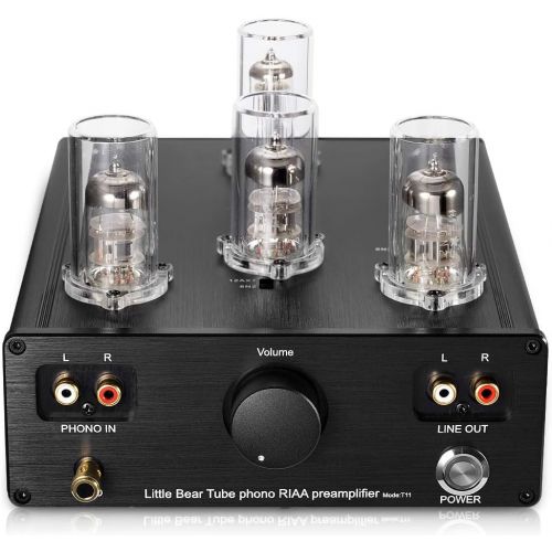  Nobsound Little Bear T11 6N212AX7 Vacuum&Valve Tube Phono Turntable Preamplifier; MM RIAA LP Vinyl Record Player Preamp; Stereo HiFi Audio Pre-Amplifier