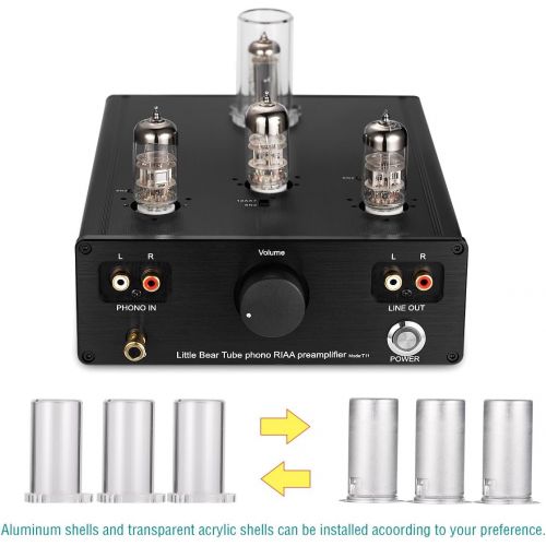  Nobsound Little Bear T11 6N212AX7 Vacuum&Valve Tube Phono Turntable Preamplifier; MM RIAA LP Vinyl Record Player Preamp; Stereo HiFi Audio Pre-Amplifier